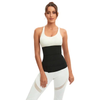 Waist Trainer For Women Sauna Wrap Trimmer Belt Body Shaper Invisible Bandage Tummy Wrap Plus Size Shapewear Black 4M