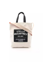 STELLA MCCARTNEY 二奢 Pre-loved STELLA MCCARTNEY Shoulder bag tote bag logo canvas off white black 2WAY