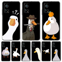 Cartoon Doubt Duck Phone Case For Xiaomi 14 13 12 Lite Mi 11 Ultra 11X 13T 12T 11T For Poco X5 X4 X3 NFC F5 F4 M4 Pro 5G Cover