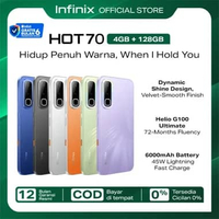 Infinix Hot 70 4/128GB - Up to 8GB Extended RAM - Helio G100 Ultimate - 6.78 inch 120Hz - 50MP - 600