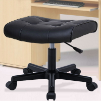 擱腳凳升降工作凳辦公座椅腳踏換鞋凳真皮電腦椅家用辦公室皮凳子 交換禮物