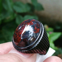 Cincin akik badar besi klasik kebumen black titanium