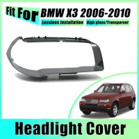 Pair Headlight Covers For BMW X3 2006-2010 E83 2007 Head Light Cap Transparent Front Lens Fog Lampshade Headlamp Car Accessories