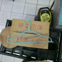 Hanger Baju Laundry Kawat Tebal Biru isi 10pcs