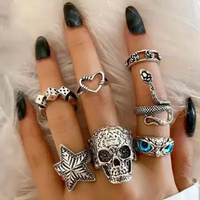 C06#1 Sadyye Cincin Titanium SET Poker Punk Goth || Sadyye Set Cincin Poker Retro SKENA #88 @5 pcs c