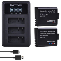 Batmax 1180mAh PG1050 Battery+LED 3 slots USB Charger for SJCAM SJ4000 WiFi SJ5000 WiFi Plus M10 SJ5000 plus SJ6000 SJ7000