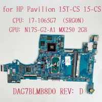 For HP Pavilion 15-CS Laptop Motherboard CPU:I7-1065G7 SRG0N GPU:N17S-G2-A1 MX250 2GB DDR4 L67284-601 DAG7BLMB8D0 Mainboard
