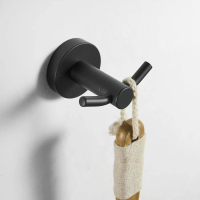 Aksesoris Rumah JIEMO Gantungan Dinding Baju Stainless Steel Wall Mount Double Hook - JM-55 Viral