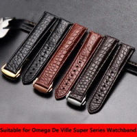 Crocodile Leather Watch Strap Men's And Women's Style For Omega Seahorse Deville Original Watch Band 18mm 19mm 20mm