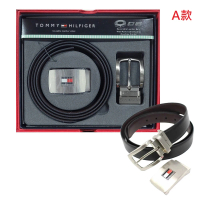 【Tommy Hilfiger】Tommy Hilfiger 男士雙扣頭 雙面皮帶 腰帶 附原廠禮盒(美國進口平行輸入)