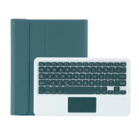 Tablet Case+Wireless Keyboard for iPad Air4 10.9 Inch Flip Leather Case Tablet Stand with Press Pad (Light Green)
