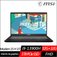 MSI微星 Modern 15 H C13M-093TW 15.6吋商務筆電(i9-13900H/32G+32G/1TB PCIe SSD/Win11/特仕版)