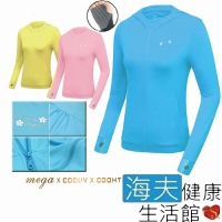 海夫健康生活館 MEGA COOUV 日本技術 原紗冰絲 涼感防曬 女生外套 藍色_UV-F403C