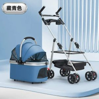 中大型犬寵物手推車狗狗貓咪泰迪嬰手推車外出小型寵物車輕便可摺疊