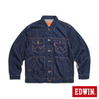 【EDWIN】男裝 西部式牛仔外套(原藍色)