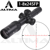 Altima Hunting Optical 1-8x24SFP Red Illumination Reticle High Magnification Sight Tactical Equipment Sniper Airsoft Rifle Scope