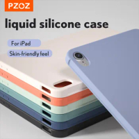 PZOZ For iPad Mini 6 8.3'' Liquid Silicone Case Shockproof Full Cover Shell for Apple iPad Air 4 Air 5 9th 8th Case Pro 11 10.9