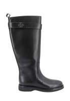 TORY BURCH TORY BURCH - Leather boots with embossed logo - Black
