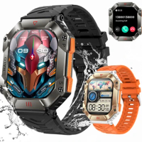 2023 New Durable Military Smartwatch GPS Tracker Sports Bracelet Fitness Outdoor Compass Bluetooth 24H Health Monitor Smartwatch