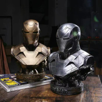 The Avengers Iron Man semieffigy bust Decorative Model Marvel Statue Boy Toy Birthday Gift Resin Exquisite Crafts Collection