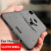 Cloth Deer Leather Phone Case For Huawei Y5P Y6P Y7P 2020 Mate40 Lite P Smart 2019 Nova 3i Honor 9A 9X Lite 9S 8C 8X 10 Cover