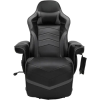 Game Lounge Chair - Electronic Game Console Lounge, Computer Lounge , Adjustable Lounge Chair with Footrest - Gray