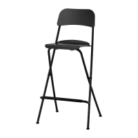 FRANKLIN 折疊吧台椅, 黑色/黑色, 適用檯面110公分高