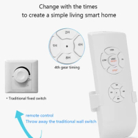 Smart Universal Ceiling Fan Lamp Remote Controller Fan Lamp Remote Control Kit AC 110-240V Timing Control Switch Adjus Receiver