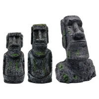 Patung resin Moai Pulau Pasir (Easter Island) untuk akuarium, taman dan rumput β hiasan landskap