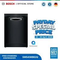 Bosch SMS4IMB62Q Free-standing Dishwasher 60cm Series 4 Black Bosch SMS4IMB62Q