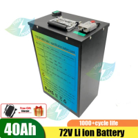 72V 40Ah Lithium Ion Battery BMS 20S Li ion Battery for 2000W 3000W Scooter Inverter Go Cart Motorcycle +5A Charger