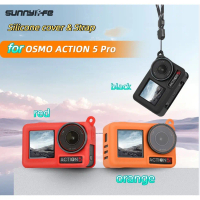 Penutup Pelindung Silikon, Sunnylife, untuk DJI OSMO ACTION 5 PRO, dengan Penutup Lensa, Termasuk Ta