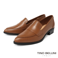 【TINO BELLINI 貝里尼】義大利進口尖頭樂福鞋FWCT026D(焦糖)