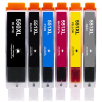 550XL 551XL Ink Cartridges Replacement for Canon PGI-550 CLI-551 Compatible for PIXMA IP7250 IP8750 MX925 MG5650 IX6850
