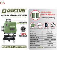 Máy Cân Bằng Laser 16 Tia Dekton DK-LS1601XPRO - Màu Ollive chính hãng Dụng cụ cầm tay