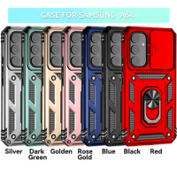 For Samsung Galaxy A54 Case Slide Lens Camera Protective Capa for Samsung A54 A 54 5G A546 Case Magnetic Ring Holder Armor Cover