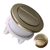Brushed Gold Twin Hose Toilet Push Button Dual Flush Air Type Pneumatic Toilet Water Tank Flush Button Plastic Bathroom Parts