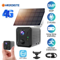 4G WIFI Mini Solar Camera HD 5MP Solar Powered CCTV Security Surveillance System 4G GSM SIM Ubox Mini Two Way Audio Solar Camera