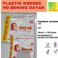 Kantong plastik kresek hd putih bening merk DAYAK 320gr per pack | kresek bening transparant kuat ti