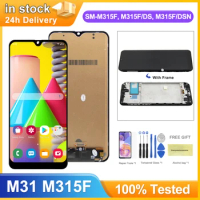M31 Screen With Frame, for Samsung Galaxy M31 M315 M315F Lcd Display Touch Screen Digitizer With Frame Assembly Parts