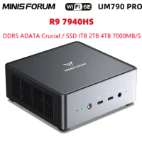 MINISFORUM UM790 Pro MINI PC R9 7940HS Windows 11 Pro 2*DDR5 NVME SSD 2*PCIE4.0 WiFi 6E BT 5.3 40g USB 4* 2