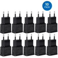 10 Pack Travel Wall EU Phone Charger Adapter For OPPO A5 A7 A8 A9 A11 A52 A72 A92 A1K A15 F7 F9 F11 Phone Charging Charger