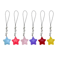 Multicolor Phone Lanyard Jelly Star Pendant Keychain Anti-Lost Phones Chains Cellphones String Straps Accessory