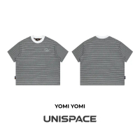 Áo thun local brand cotton sọc thêu 3d By UniSpace tay lỡ form rộng unisex oversize nam nữ Yomi Yomi