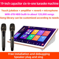 19 inch capacitor karaoke player Amplifier Sound mixer audio professional microphone 6TB HDD 120,000 songs karaoke home system