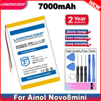 LOSONCOER 7000-6000mAh Tablet Battery For Ainol novo 8 mini Battery For Ainol novo8 Pro novo 8 Pro Batteries Free Tools in stock