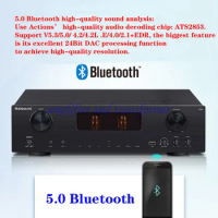 Nobsound PM6 electronic tube HIFI home amplifier 5.0 Bluetooth 140W+140W audio amplifier, digital input: optical fiber, coaxial