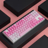 PBT Keycaps OEM Double Shot 104 Keys Pink Backlight Through 61 87 104 Mechanical Keyboard Custom Girl Gift GK61 Anne Pro 2