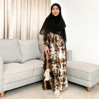 WOODY DRESS by hawacorner gamis dress rayon motif Karet Muslim