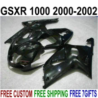 Compression motorcycle fairing kit for Suzuki gsxr1000 2000 2001 2002 glossy black fairings set GSXR 1000 00 01 02 IU05